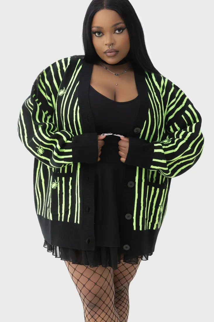 Beetlejuice Beetlejuice Beetlejuice Intarsia Cardigan