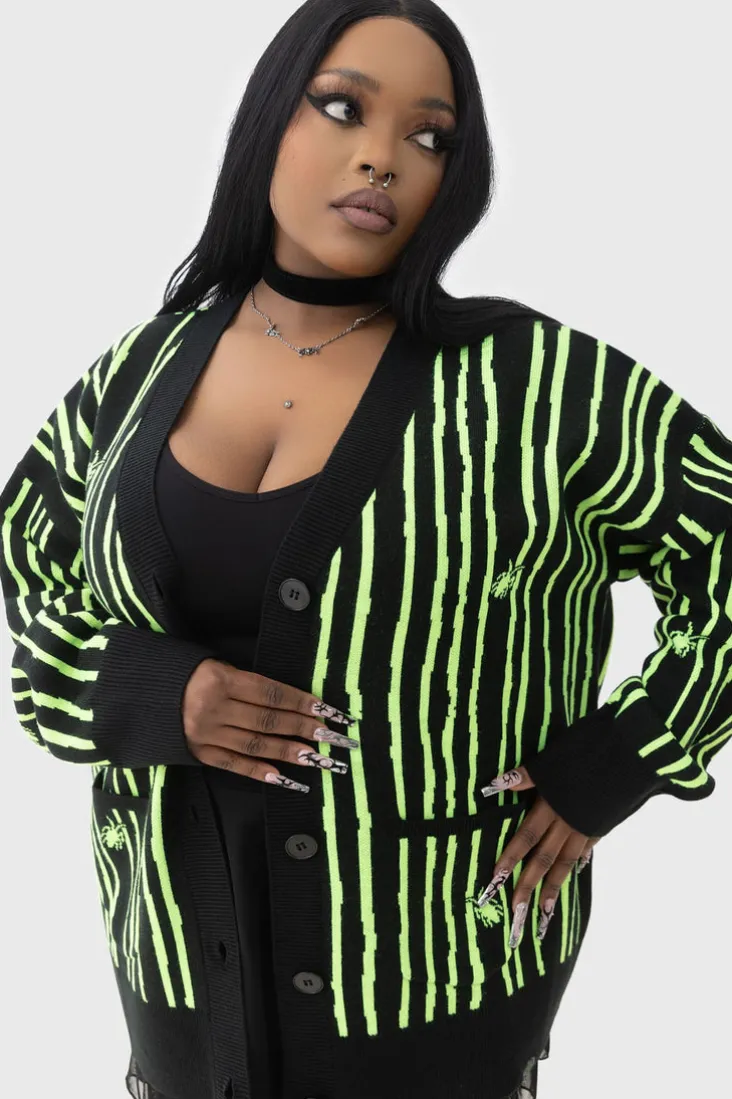 Beetlejuice Beetlejuice Beetlejuice Intarsia Cardigan