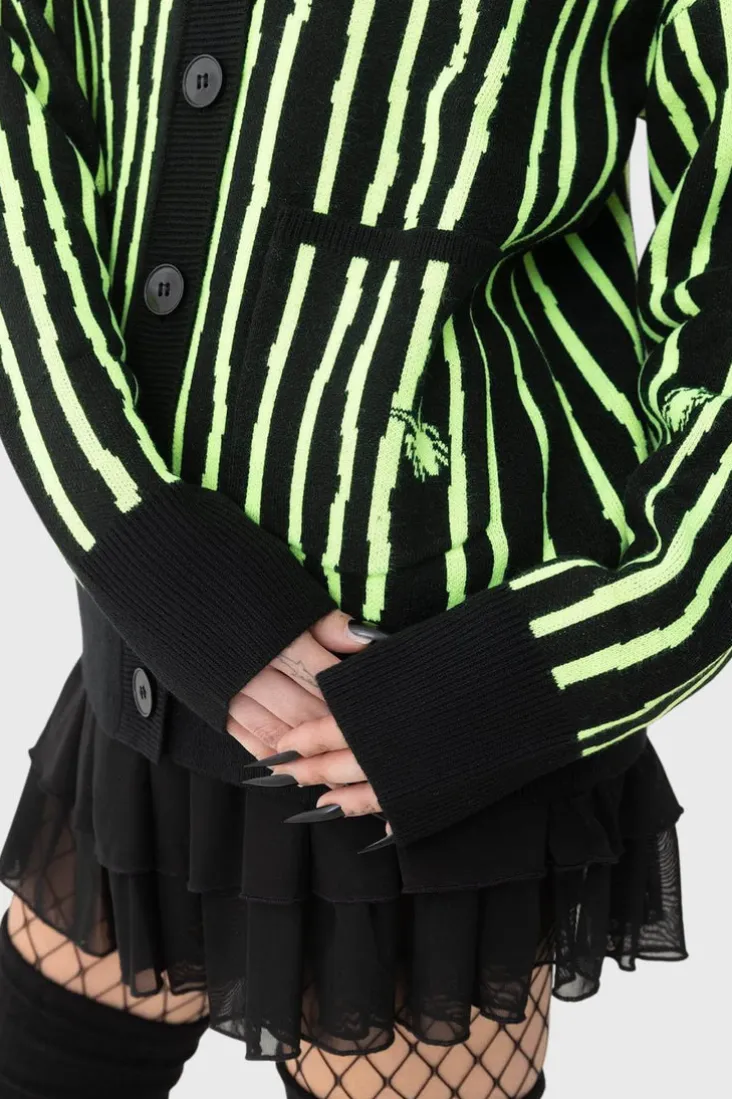 Beetlejuice Beetlejuice Beetlejuice Intarsia Cardigan