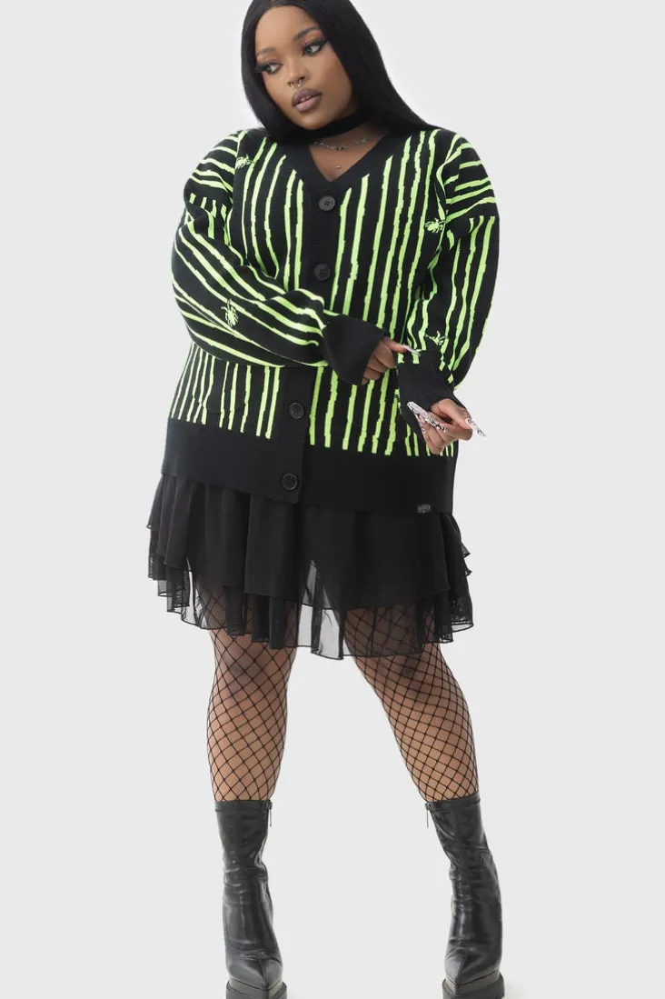 Beetlejuice Beetlejuice Beetlejuice Intarsia Cardigan