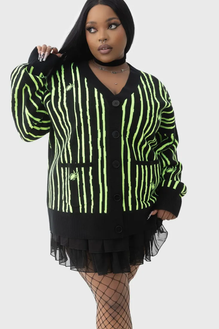 Beetlejuice Beetlejuice Beetlejuice Intarsia Cardigan