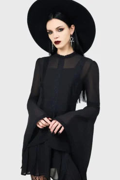 Begone Long Sleeve Mini Dress [BLACK]