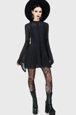 Begone Long Sleeve Mini Dress [BLACK]