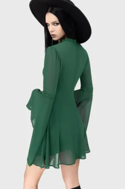 Begone Long Sleeve Mini Dress [GREEN]