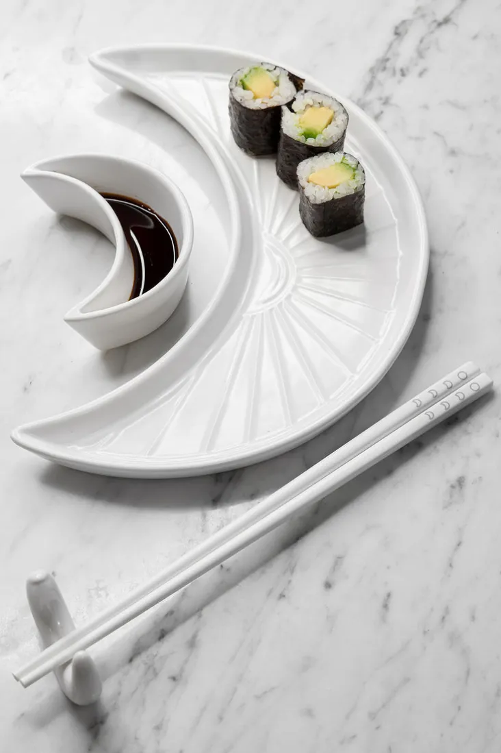 Crescent Sushi Plate Set