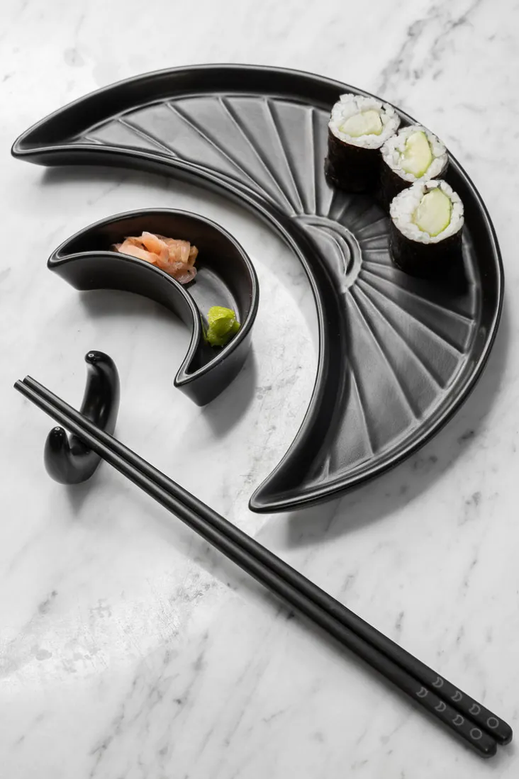 Crescent Sushi Plate Set