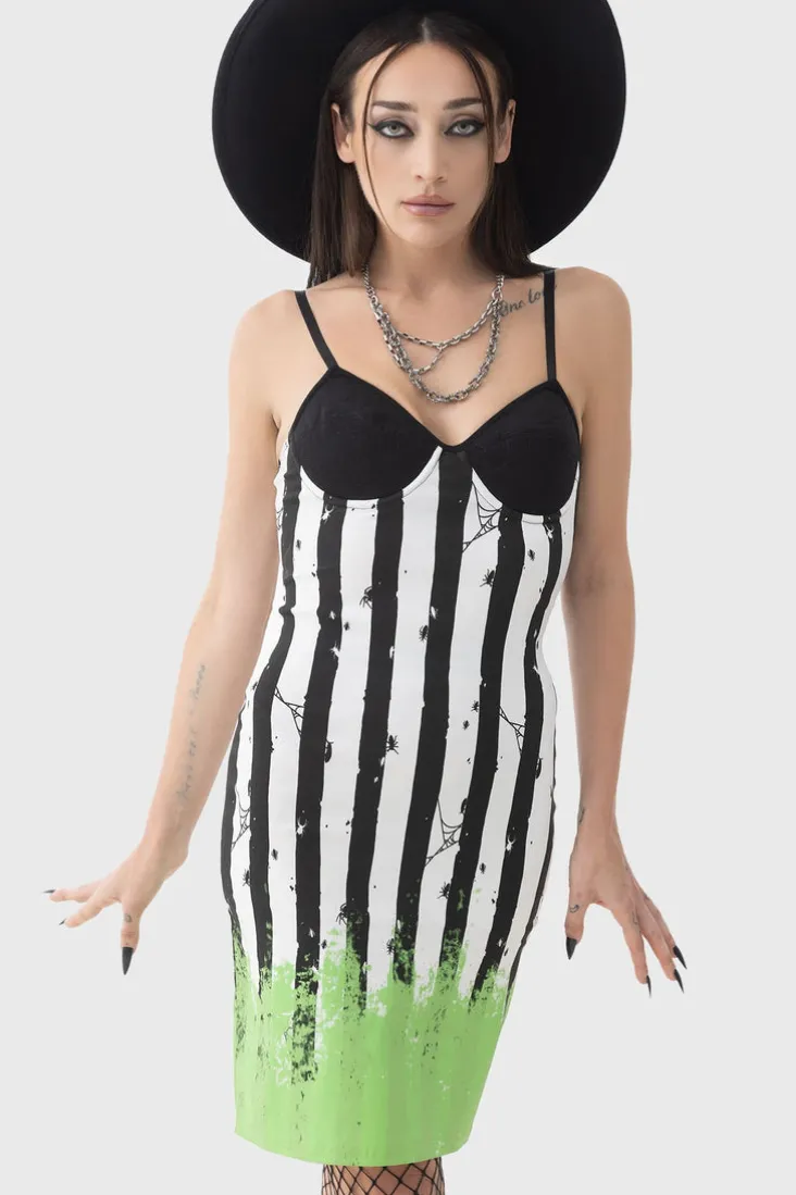 Distressed Stripe Bodycon Dress