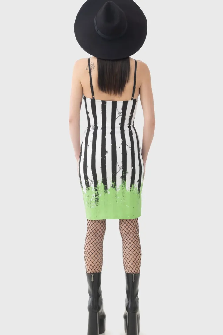 Distressed Stripe Bodycon Dress