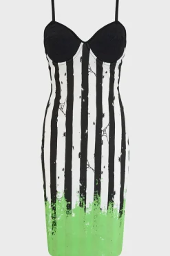 Distressed Stripe Bodycon Dress