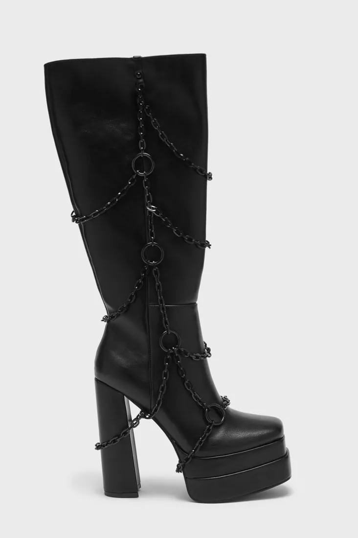 Gloomed & Doomed Knee High Boots