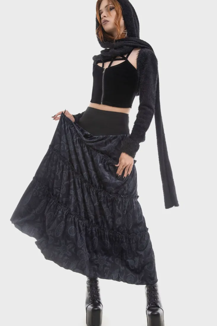 Half Vamp Maxi Skirt