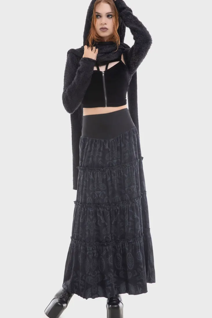 Half Vamp Maxi Skirt