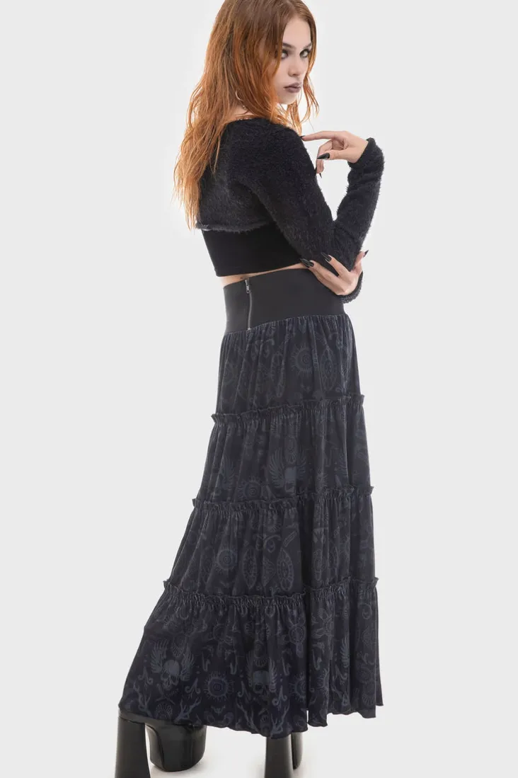 Half Vamp Maxi Skirt