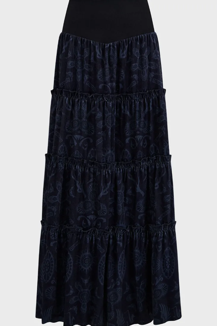 Half Vamp Maxi Skirt