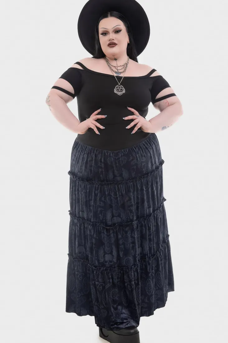 Half Vamp Maxi Skirt