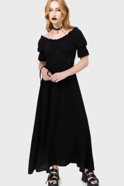 Jocasta Maxi Dress Short Sleeve [BLACK]
