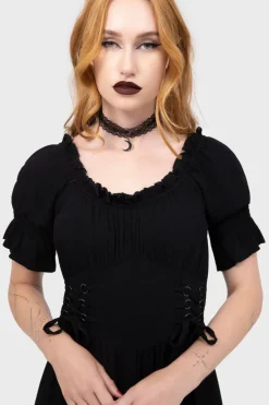Jocasta Maxi Dress Short Sleeve [BLACK]