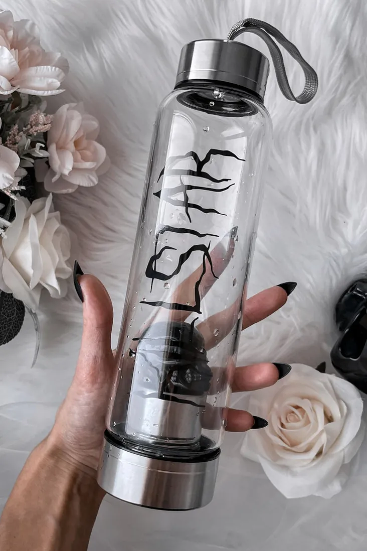 Killstar Crystal Glass Water Bottle