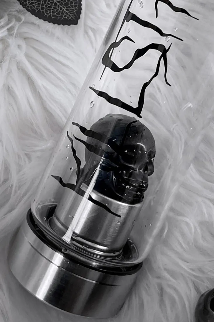 Killstar Crystal Glass Water Bottle