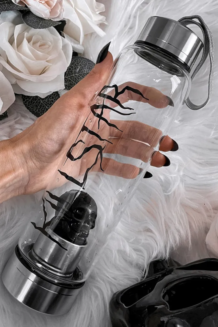 Killstar Crystal Glass Water Bottle