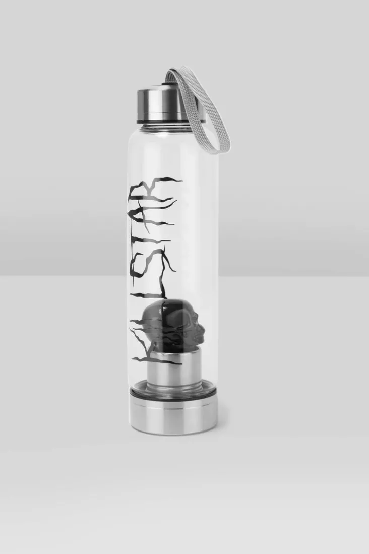 Killstar Crystal Glass Water Bottle