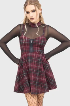 Tartan Riot Dress [BURGUNDY]