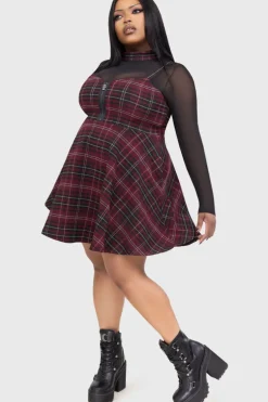 Tartan Riot Dress [BURGUNDY]
