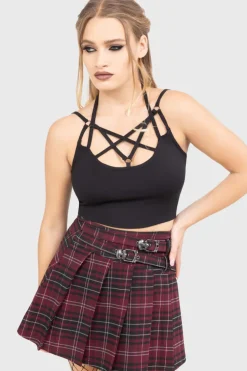Tartan Riot Skirt [BURGUNDY]