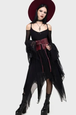 Wetland Bat Peplum Corset [Red]